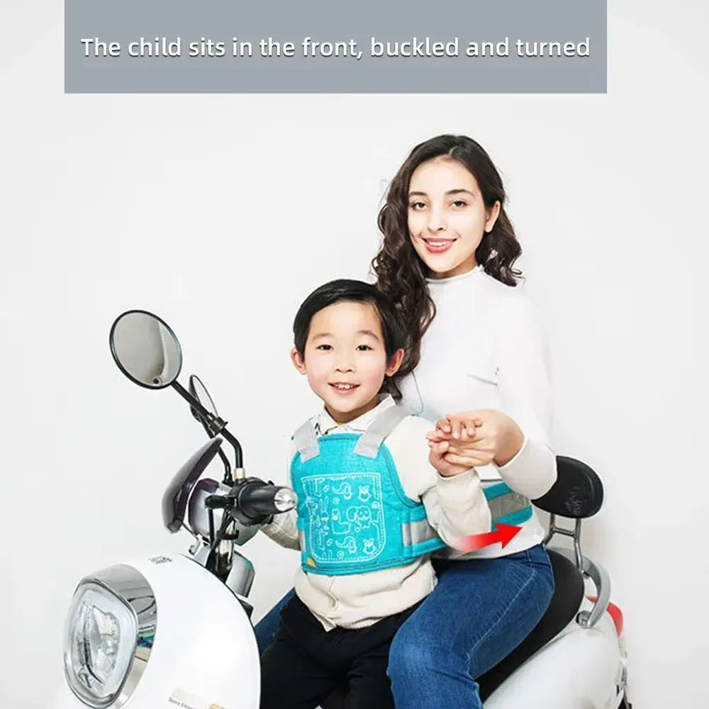 Children's Motorcycle Security Belt Electric Cycling Strap Seat Belt Protection Straps Anti-fall Belt Adjustable Bandage