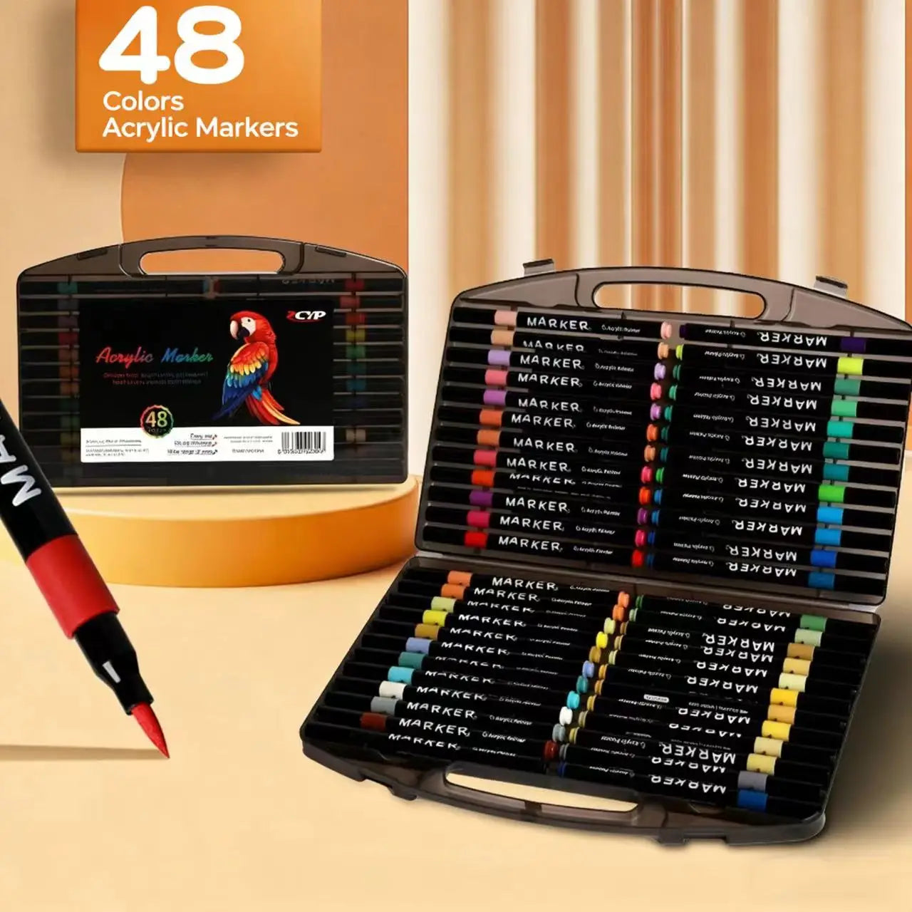 Acrylic Paint Markers with12/48/60/80Colors, Suitable for Rock, Glass, ArCeramics, Perfect for Crafts And SchoolSupplies
