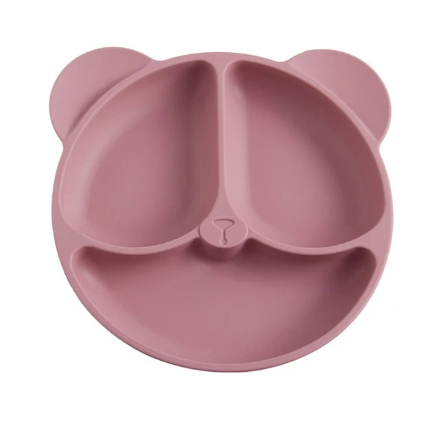 2023New Silicone Baby Dining Plate Cute Owl Children Dishes Suction Plate for Toddlers Kid Training Feeding Sucker Bowl BPA FREE