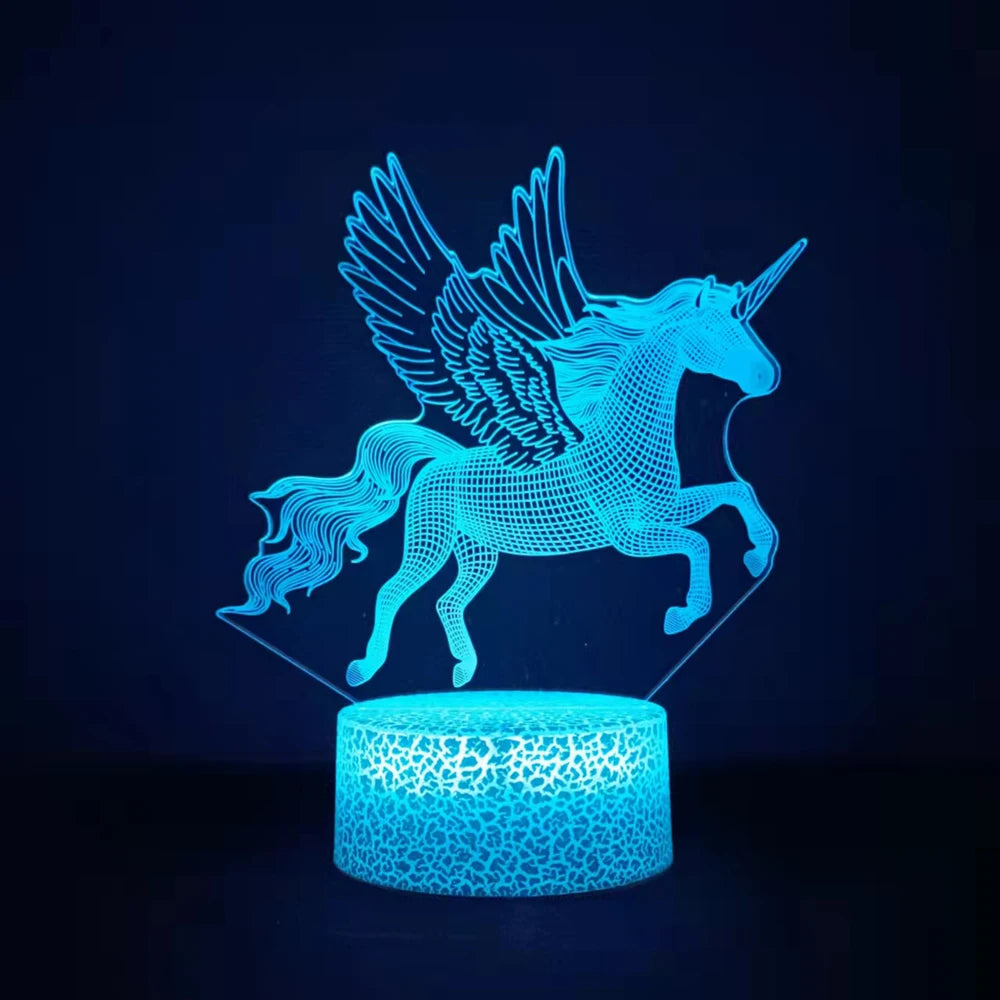 Anime 3D LED Unicorn Night Light for Kids Gifts Toys Unicorn Lamp 16 Colors Change with Remote Valentine's Day Present Birthday
