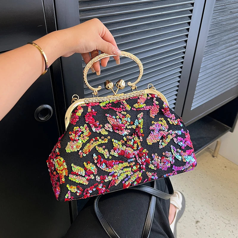 Fashion Paillette Evening Bag Women Glittering Clutch Purse Handbag Designer Luxury Wallets Party Female Shoulder Crossbody Bag