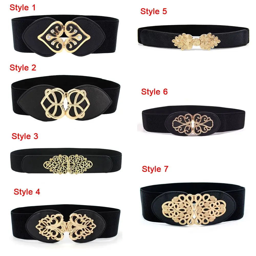 Female Fashion Wide Waistband 65cm Black Waist Elastic Stretch Belt for Women Cinch Waistband Dress Coat Clothing Accessories