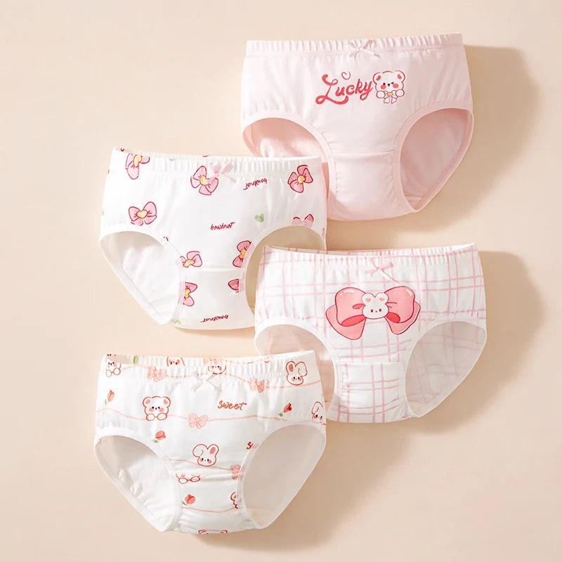 4Pcs/Lot Childen Girls Underwear Cartoon Cute Panties For Girl Cotton Toddlers Kids Breathable 1-14 Years Girls Briefs