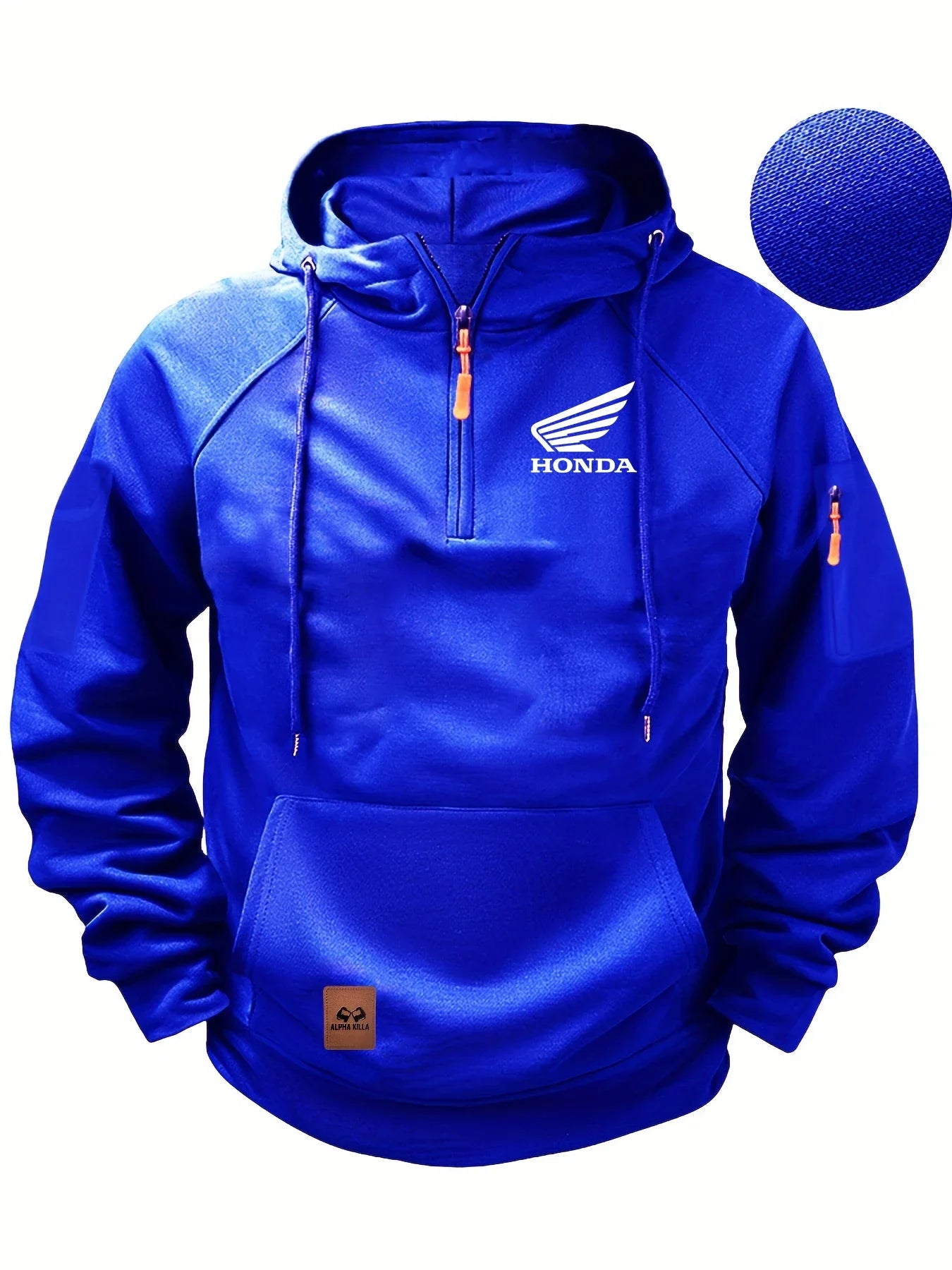 2025 New Honda Racing Team Outdoor Cycling Fashion Street Half Zip Hoodie Men's Motorcycle Racing Casual HRC Warm Hoodie