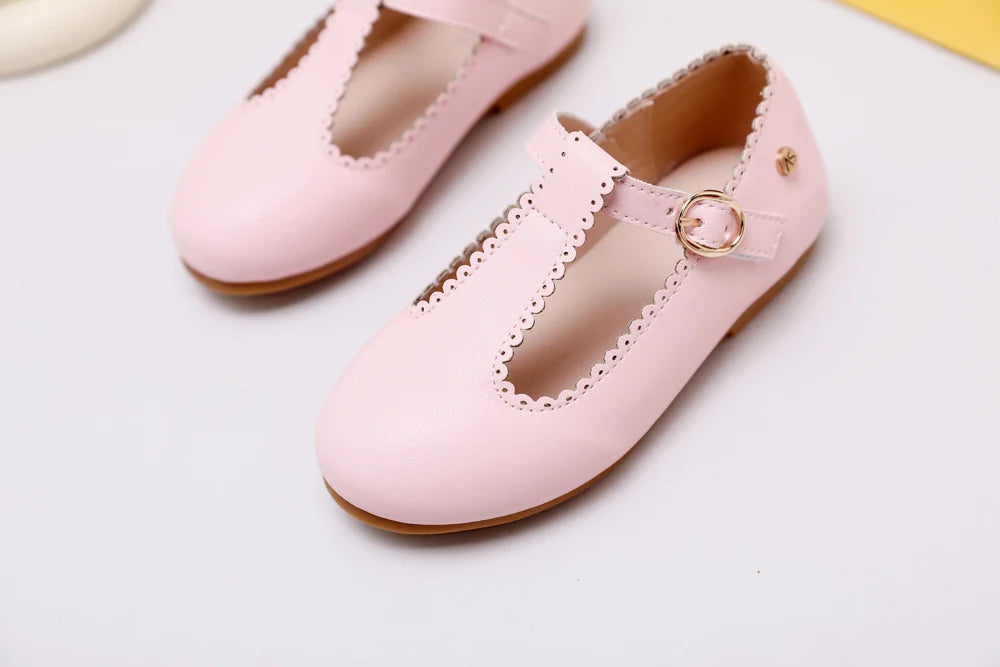AS New Kids Shoes Children Beige Shoes Baby Boys Leather Shoes Toddler Princess Flats Girls Oxford Fashion Platform Mary Jane