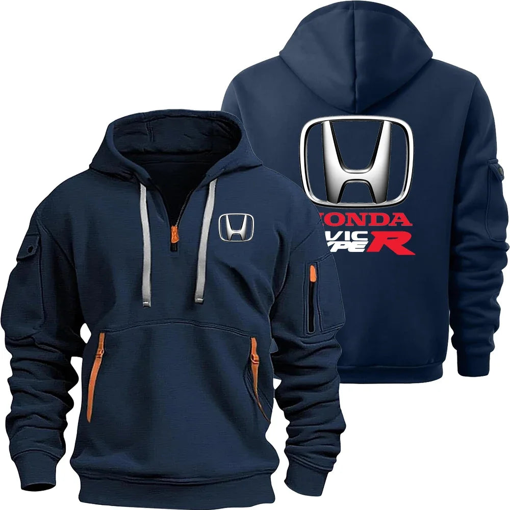 Honda Civic Type R Men's Half-Zip Hoodie Spring Men's Sportswear 2026 New Casual Sports Hoodie
