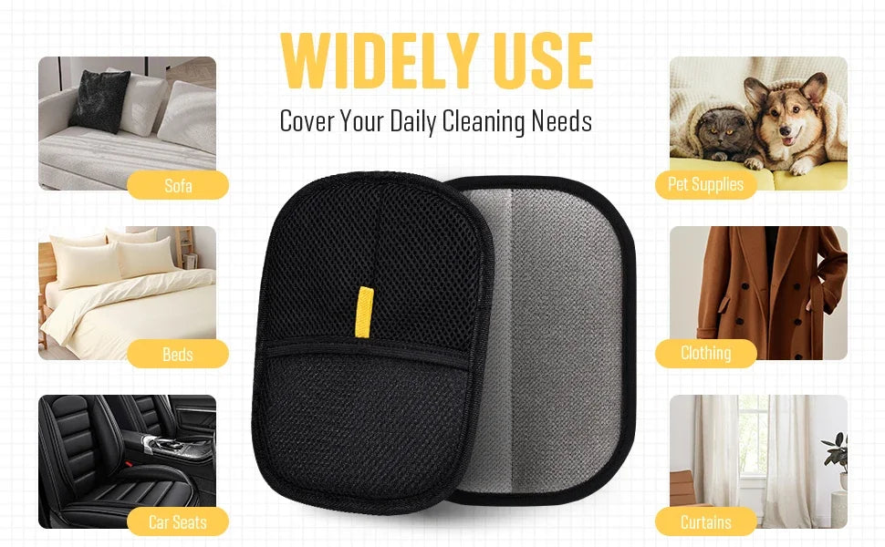 Pet Hair Removal Tool Reusable Static Removal Gloves, Double-Sided Grooming Gloves for Pets, Removes Pet Fur Hair for Carpets