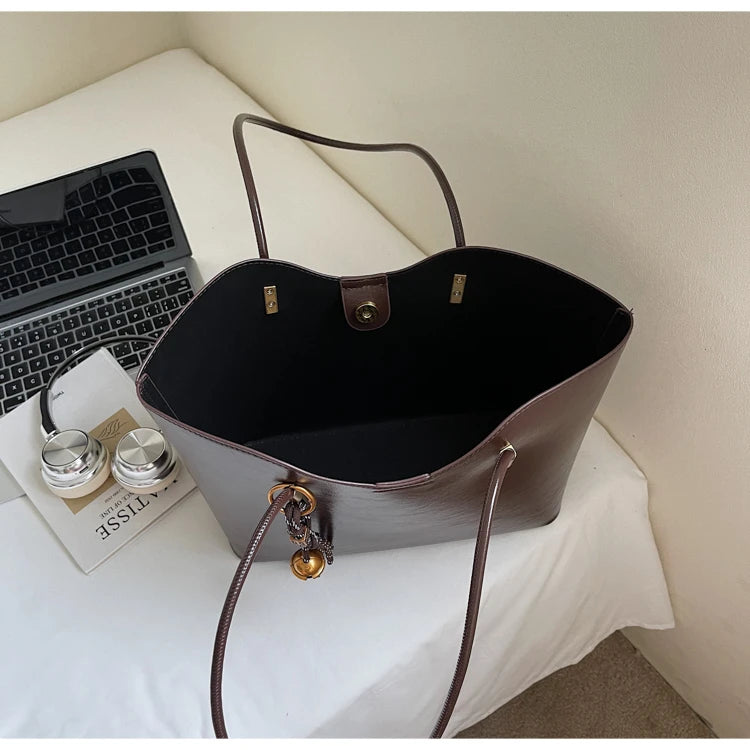 2025 Fashion Tote Bags for Women Versatile Commuting Women's Handbags PU Hasp Large Capacity Shoulder Bags High Quality