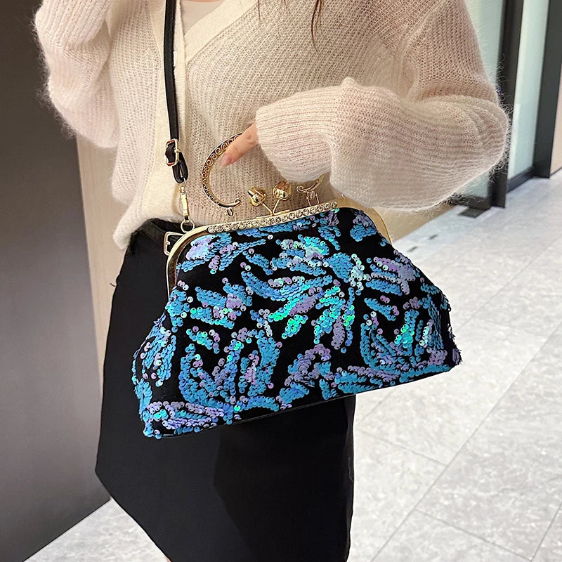 Fashion Paillette Evening Bag Women Glittering Clutch Purse Handbag Designer Luxury Wallets Party Female Shoulder Crossbody Bag
