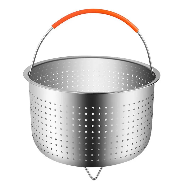 Stainless Steel 304 Steamer Basket With Silicone Feet for Pressure Cooker Accessories with Instant Pot Kitchen Food Strainer