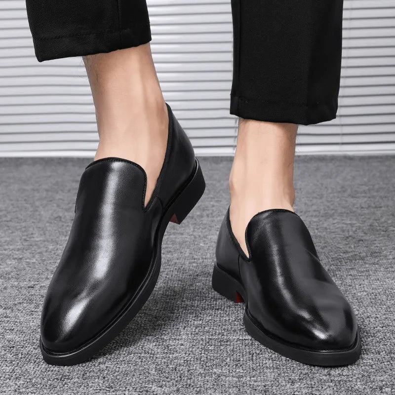 Men Shoes Classics Red Sole Leather Shoes Italian Brand Casual Shoe British Business Formal Dress Shoes Men's Loafers Big Size48