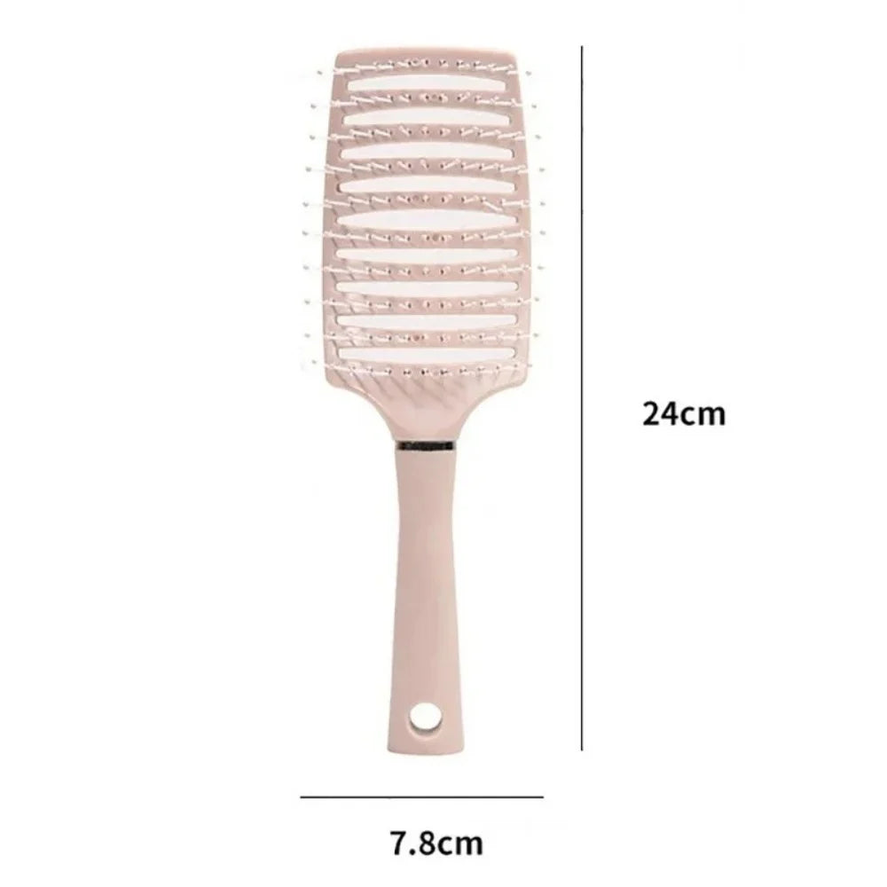 Hairdressing Wide Tooth Hair Comb Wet Curly Massage Brush Gentle Pink Hollow Scalp Massage Comb Barber Styling Hairdressing Tool
