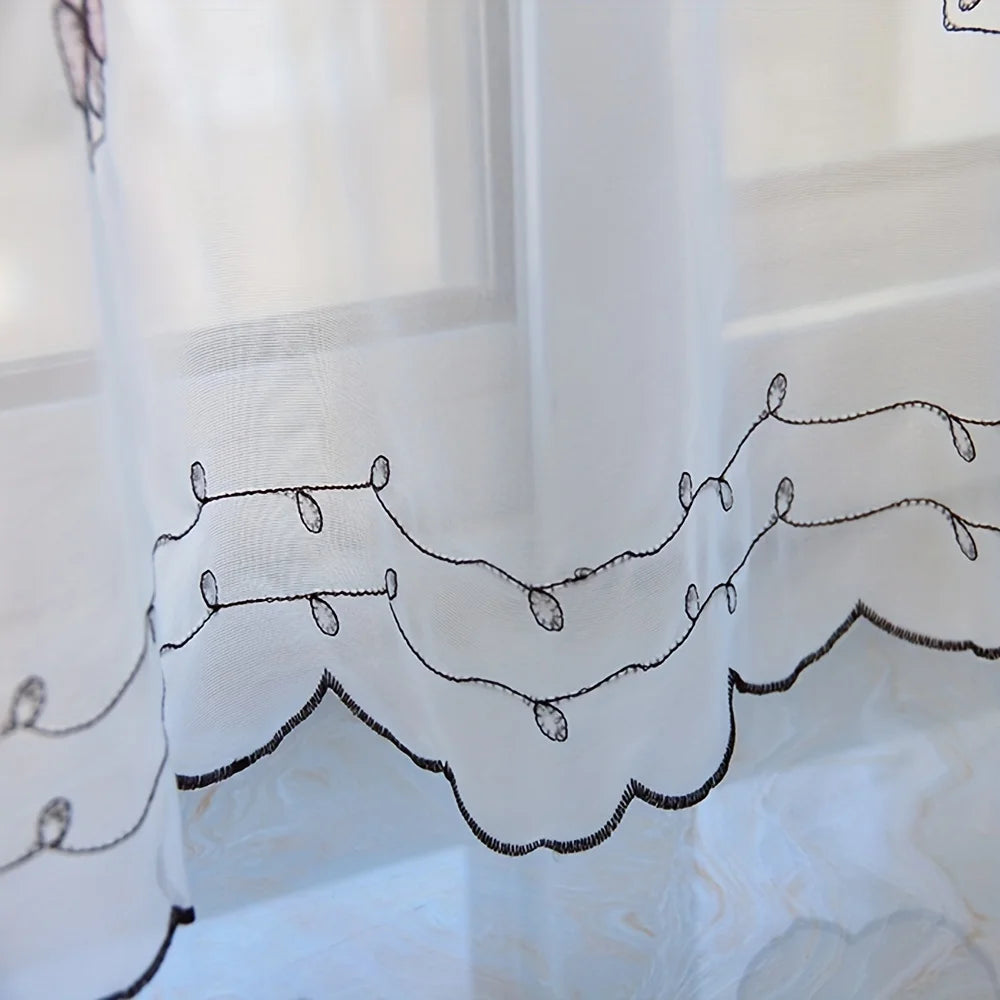 Kitchen Curtain Short Curtain Valance Lovely Cabinet Window Drapes Small Window Curtain Home Decor Transparent Voile