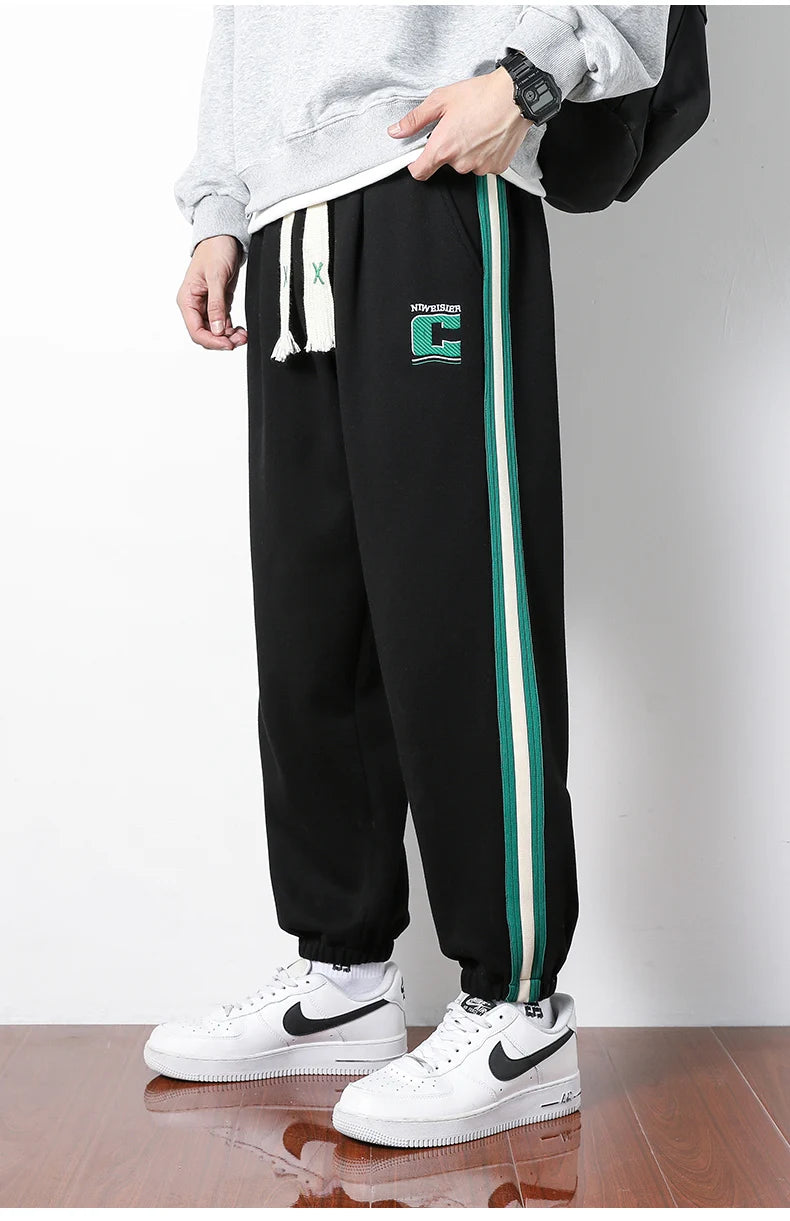 Men Long Pants Autumn and Winter Mens Casual Sweatpants Soft Sports Pants Jogging Pants Black Grey Color M-8XL YBG60