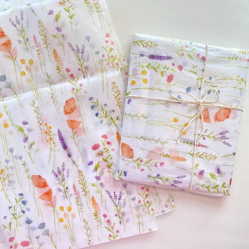 20 Sheets Lavender Print Tissue Paper - Semi-Transparent Perfect for Christmas Birthdays Weddings Valentine's Day 14x20 Inches