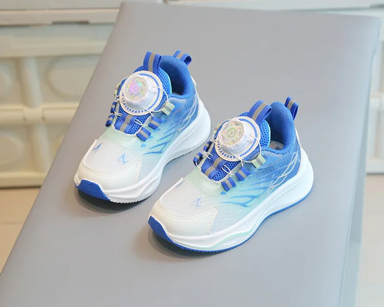 Tenis Child Shoe Casual Sneaker for Boy Kid Shoe for Girl Rotating Buttons Running Shoe for Girl Soft Sole Mesh Braeathable Shoe