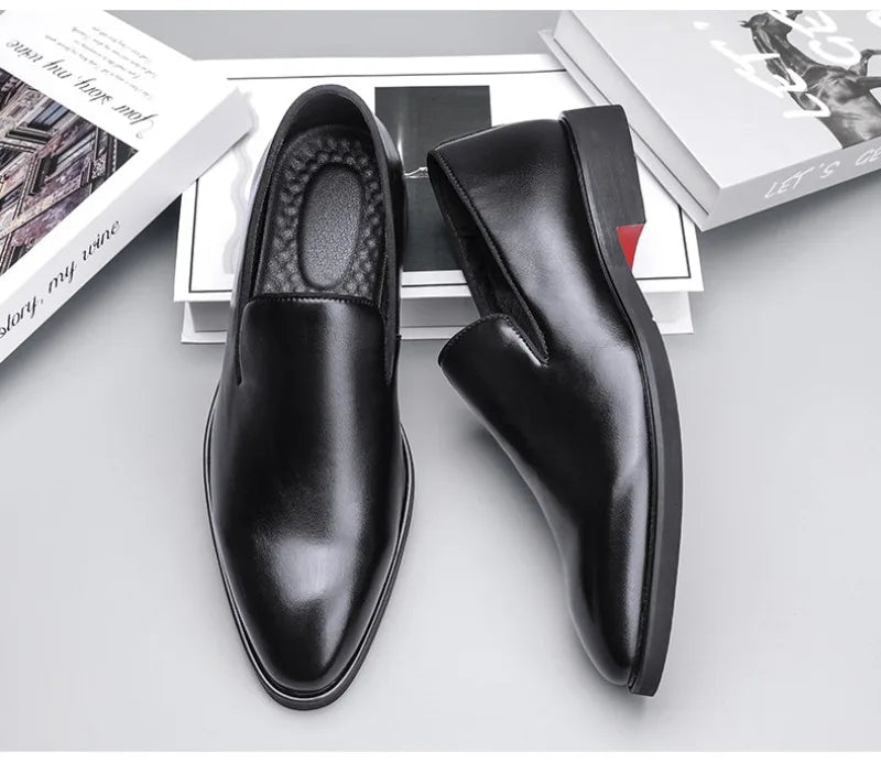 Men Shoes Classics Red Sole Leather Shoes Italian Brand Casual Shoe British Business Formal Dress Shoes Men's Loafers Big Size48