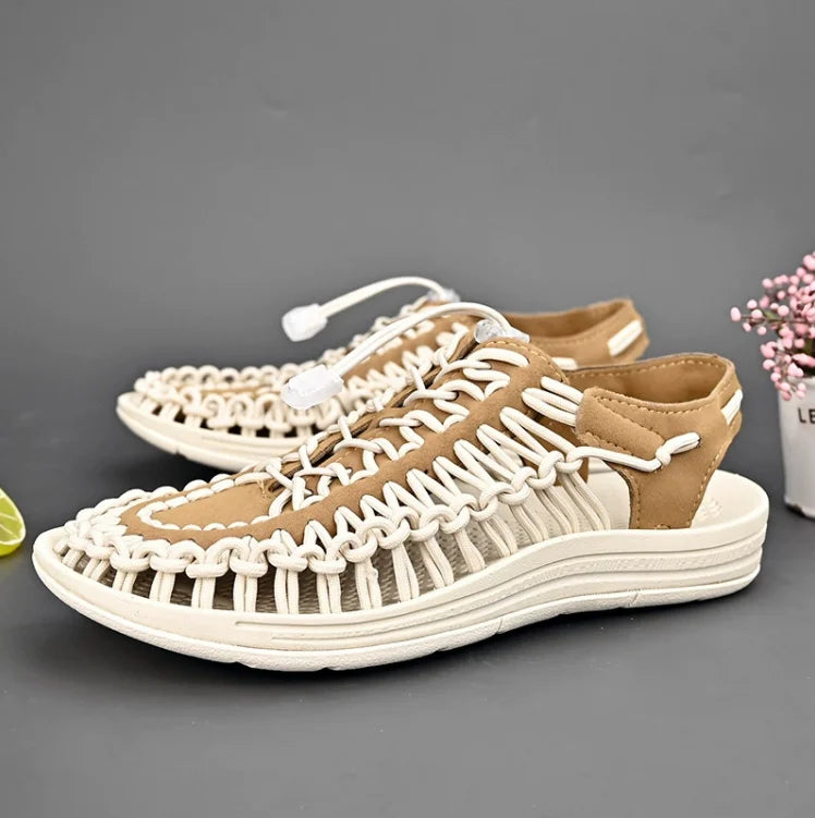 Summer Trend  Men Sandals Handmade Weaving Design Outdoor Beach Slippers Casual Flat Soft Bottom Couple Sandals Sandalias Hombre