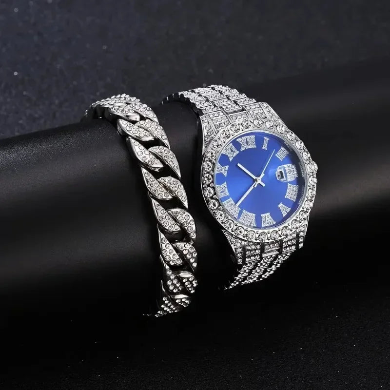Fashion Full Iced Out Watch for Men Multiple Colors Hip Hop Mens Watch Fashion Cool Bling Diamond Luxury Mens Watches Clock