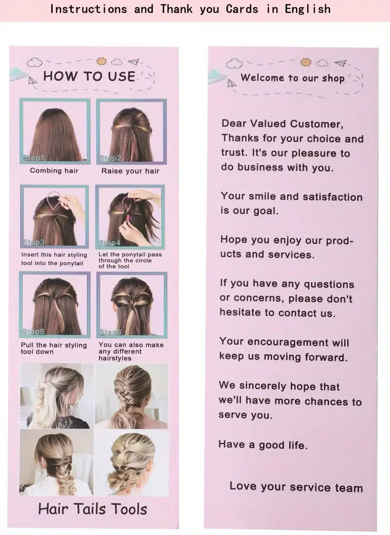 4/5pcs/Set Hair Loop Tool Set 2pcs French Braid Tool Loop 1pc Rat Tail Comb 1pc Elastic Hair Rubber Bands Remover Cutter