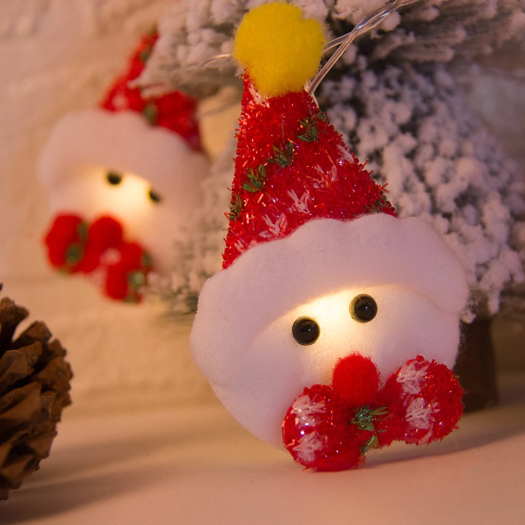 Christmas Snowman Felt Light String Red Hat Snowman 1.5m LED Light Decoration Christmas Decorations Navidad Noel New Year Decor