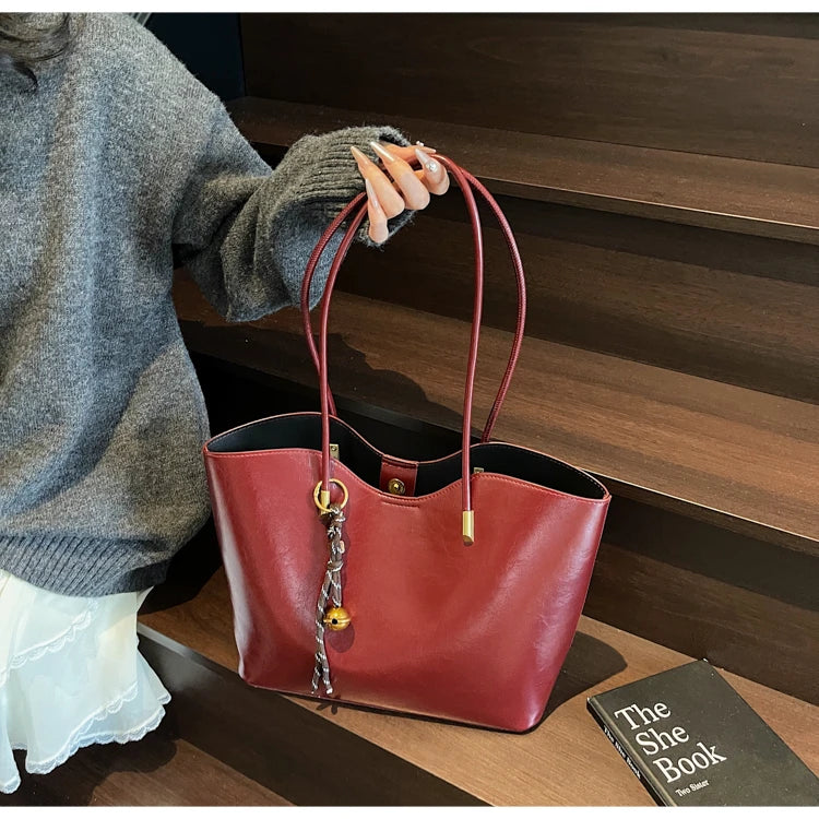 2025 Fashion Tote Bags for Women Versatile Commuting Women's Handbags PU Hasp Large Capacity Shoulder Bags High Quality