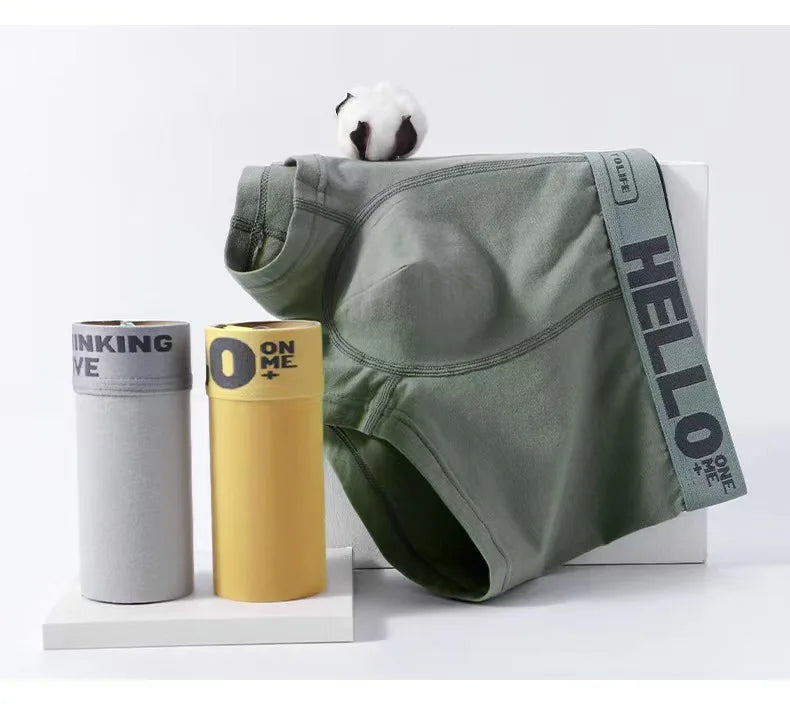 5-piece men's underwear, briefs, letters, breathable and comfortable set, multiple colors, L-4XL