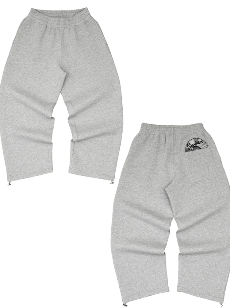 2025 Trendy High Street Retro Casual Streetwear Men's Sports Suit Y2K Harajuku Embroidered Hoodie men Hip-hop Loose Sweatpants