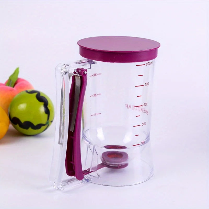 900ml Manual Batter Dispenser with Measurement Portion Control Tool for Cupcakes Muffins Pancakes Non-Electric Sturdy Plastic