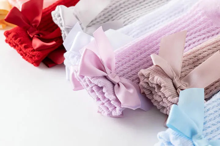 Simmer Spring Mesh Thin Cotton Korean Bow White Stockings Baby Princess Knee High Long Socks with Lace Ruffles for Newborn Girls