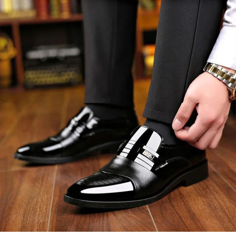 New men's formal leather Shoes Casual business non slip footwear Fashion minimalist work shoes Comfortable male flat Zapatillas