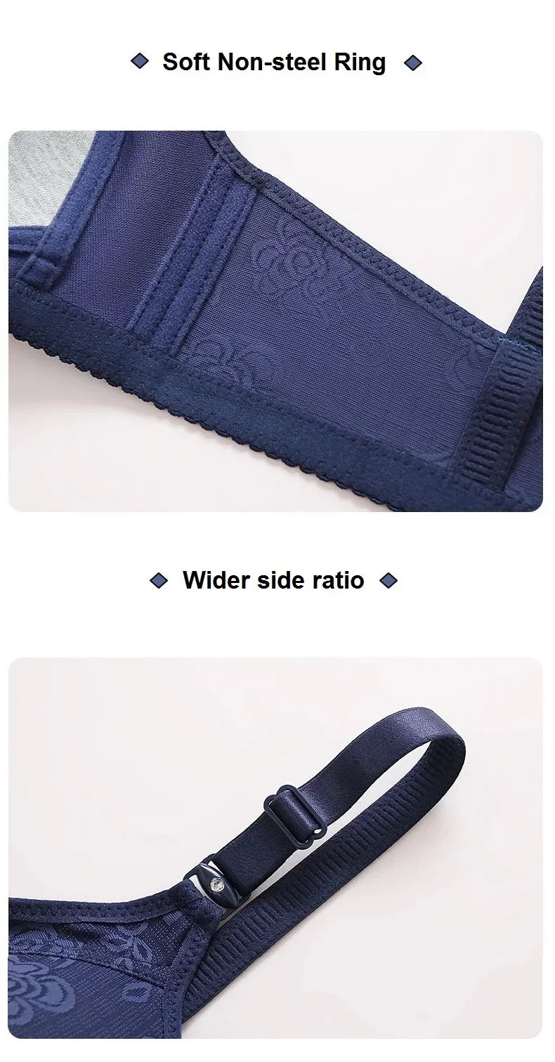 New Women Mom Bra Large Size Thin Cup Elderly Women Female Full-cup Brassiere Non-magnetic Non-steel Ring Ladies Mom Underwear