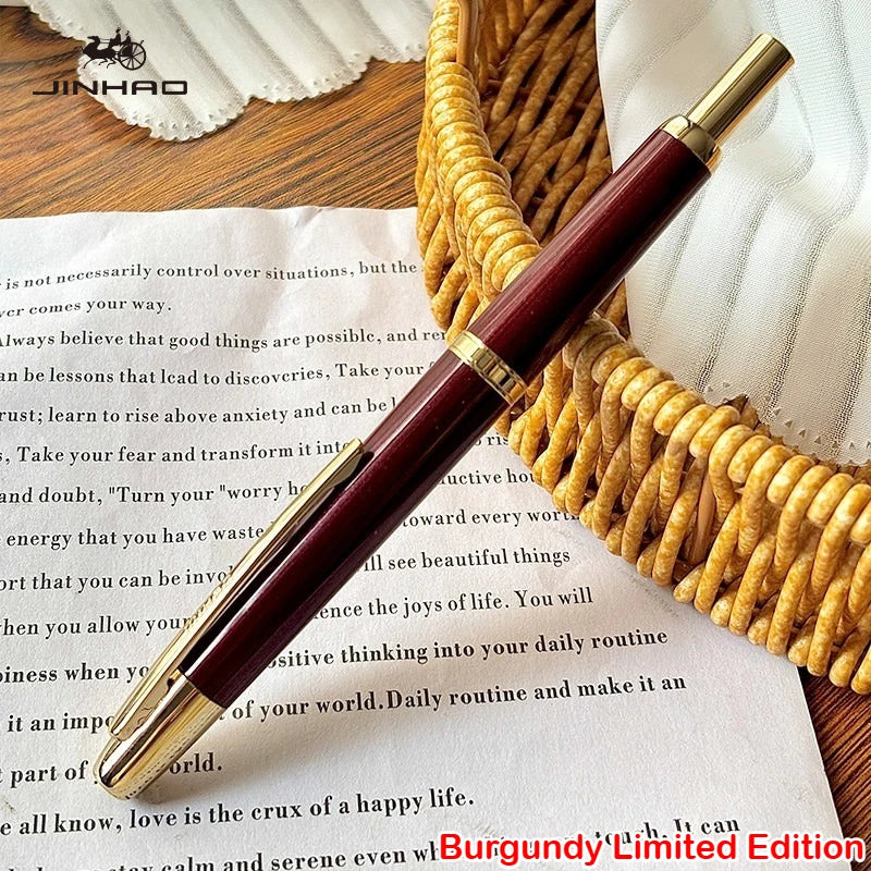 Burgundy Limited Edition!!! JINHAO 20 Press Fountain Pen Retractable Writing Ink Converter Office Supplies PK 10 A1 Stationery
