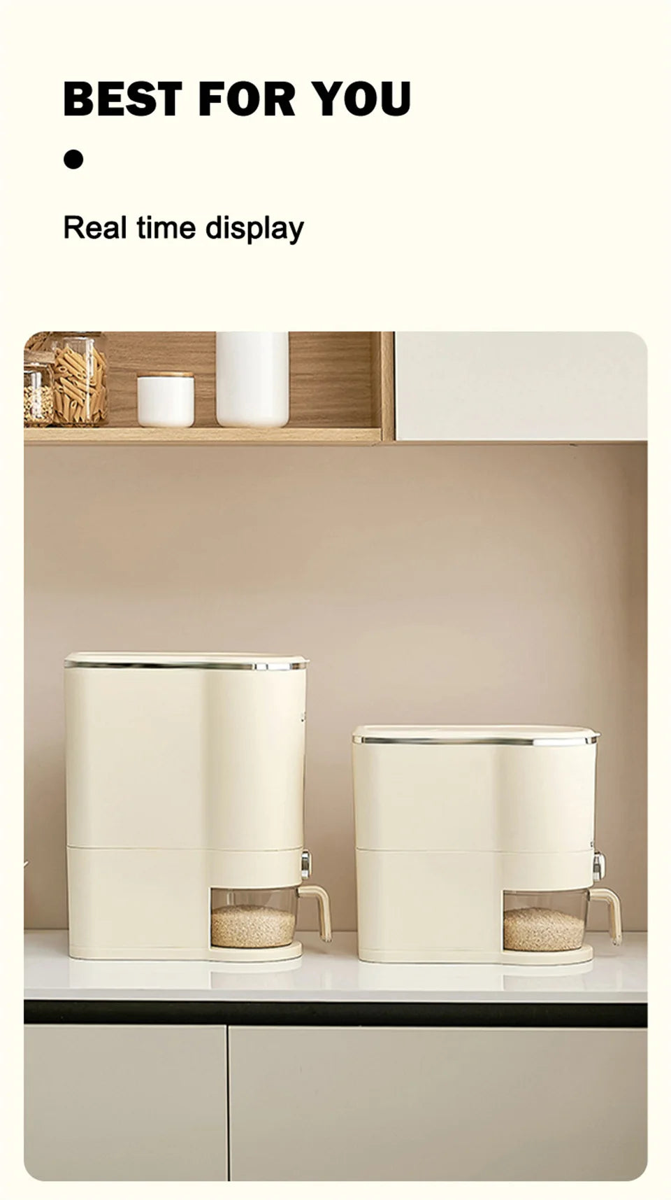 Sealed Rice Bucket Sealed Moisture Proof Rice Dispenser With Cup Grain Powder Boxes Storage Food Cereal Container