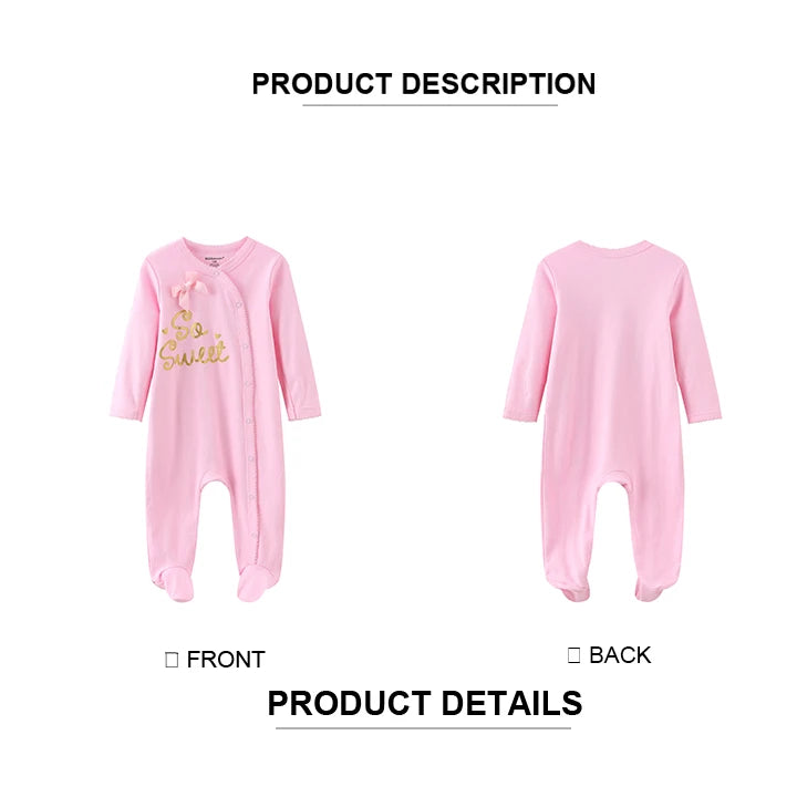 Kiddiezoom 3 Pcs/Lot Autumn Winter Unisex Cartoon Long Sleeve Baby Boy Girl Romper 100%Cotton Soft Newborn Jumpsuits Clothing