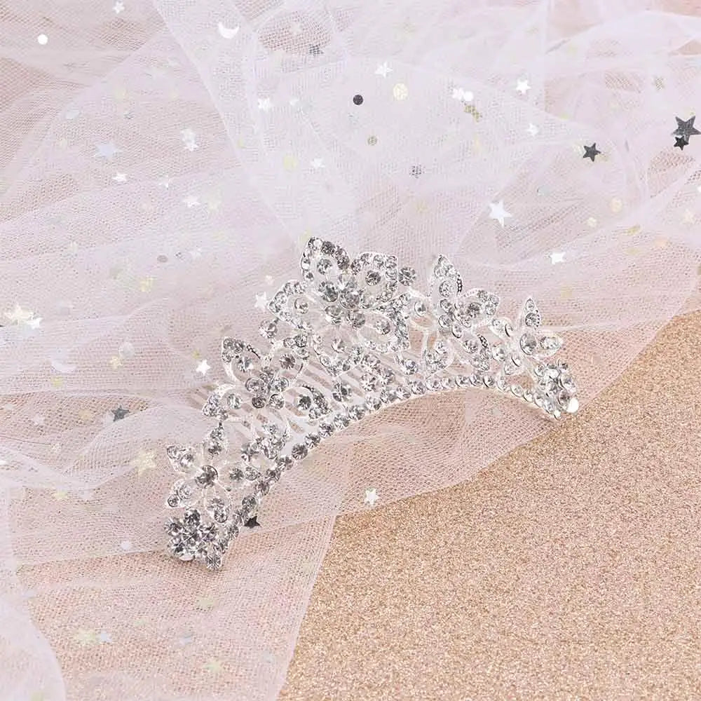 Bridal Stylish Tiara Shiny Crown Sweet Hair Comb Wedding  Jewelry Fashion Accessories Hair  Styling Accessories Headwear