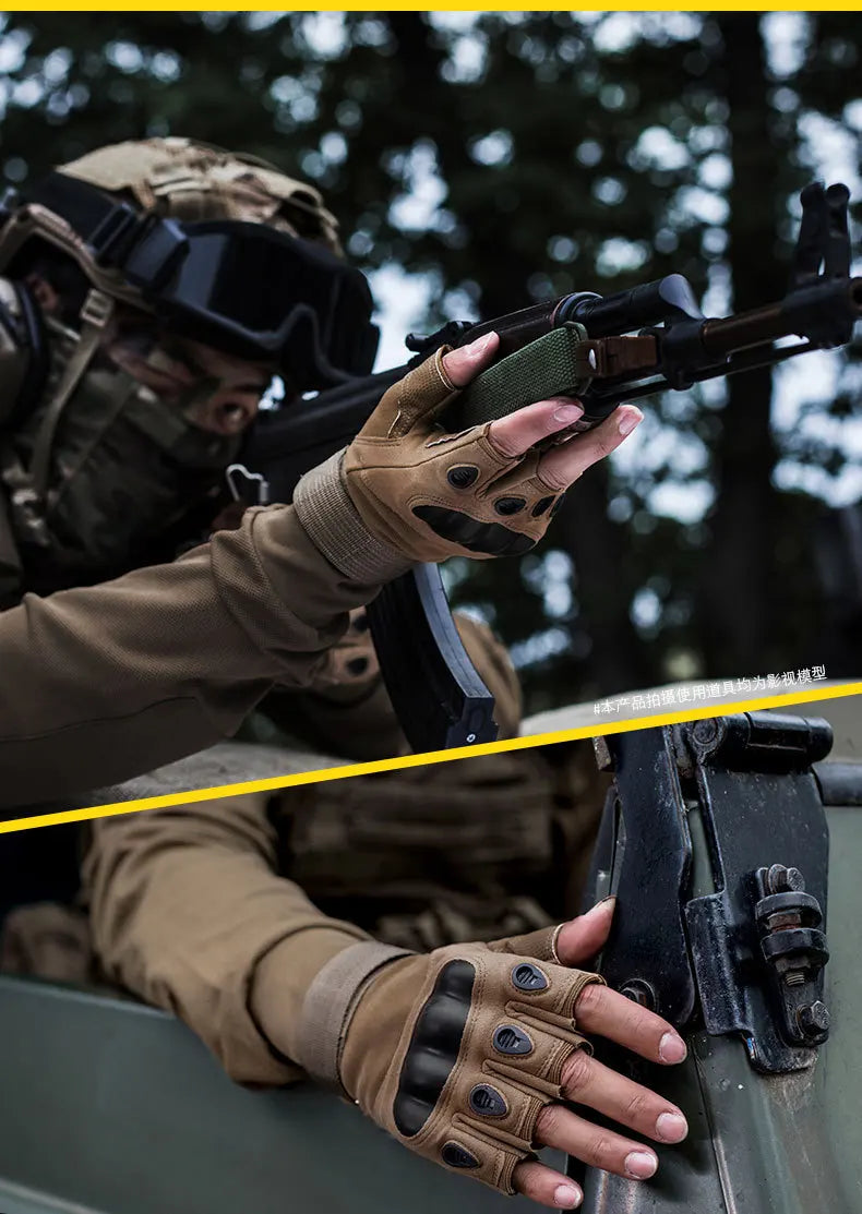 Tactical Gloves Cycling Men Women Half Finger Hard Shell Gloves Spring Summer Training Combat Protection Motorcycle Gloves Climb