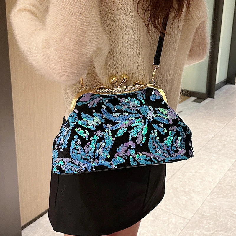 Fashion Paillette Evening Bag Women Glittering Clutch Purse Handbag Designer Luxury Wallets Party Female Shoulder Crossbody Bag