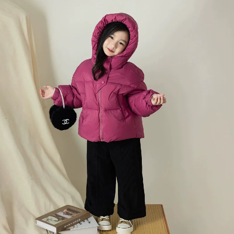 Winter Kids Warm Down Coats Autumn Children Cotton-Padded Jackets Boys Girls Clothing Baby Hooded Outerwear 3-12 Years