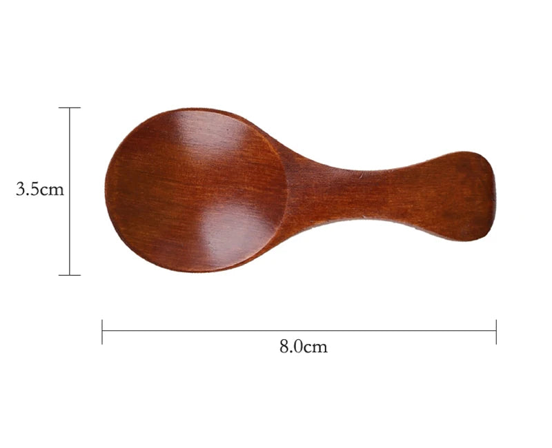4Pcs Mini Wooden Spoons Small Kitchen Spice Condiment Spoon Sugar Tea Coffee Scoop Short Handle Wood Kids Spoon Kitchen Gadgets