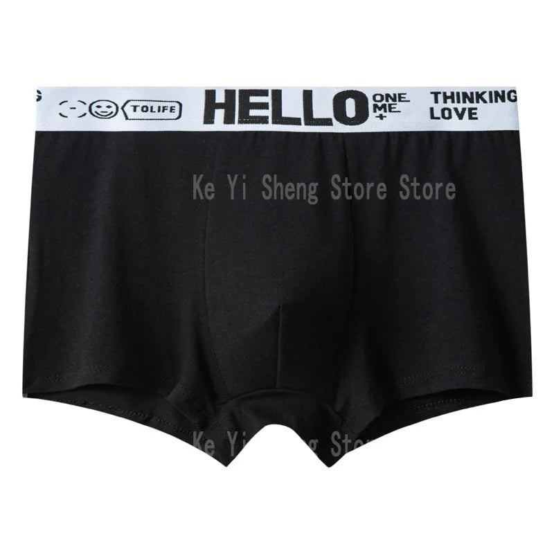 5-piece men's underwear, briefs, letters, breathable and comfortable set, multiple colors, L-4XL