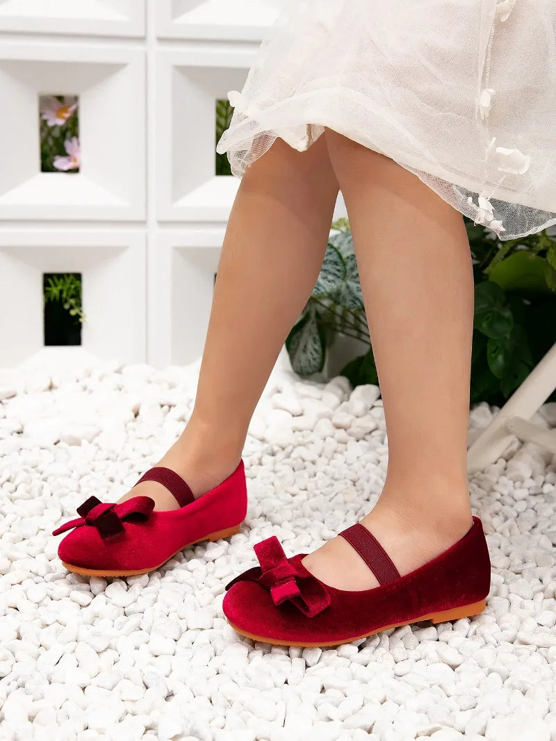 Children's Moccasins Solid Color Bowknot New Girl Leather Shoes Fashion Ballet Versatile Kids Causal Princess Wedding Flat Shoes
