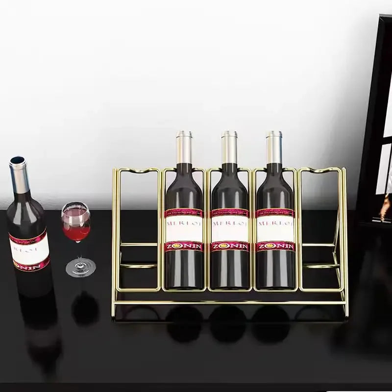 Light Luxury Creative Wine Rack,Home Wine Cabinet Decoration,Tilted Antirust Iron Wine Display Rack Glass Bottle Holders
