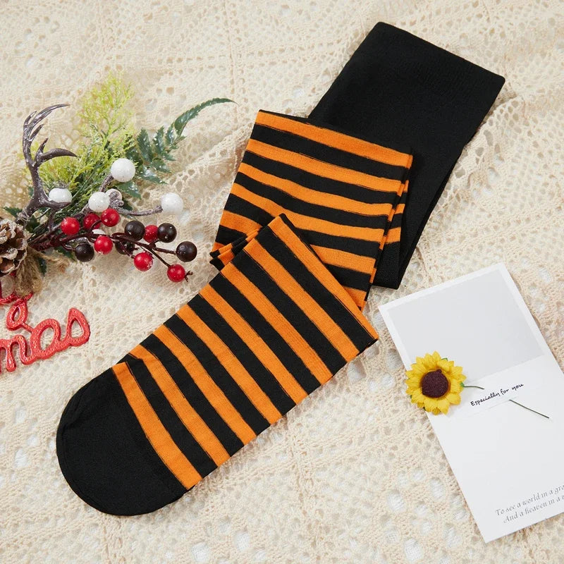 Children Girl Pantyhose Kids Striped Pattern High Waist Cosplay Leggings Pants Cosplay Halloween Christmas Stockings