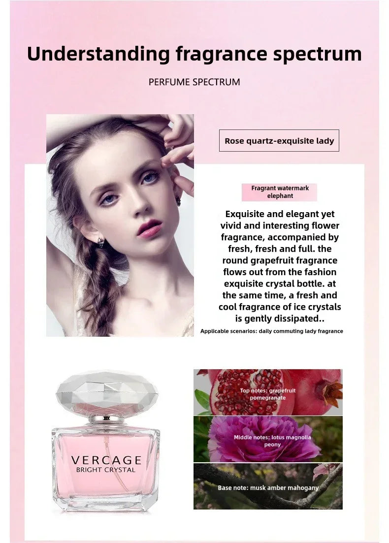 50ML Osmanthus Peony and Pomegranate Fragrance Perfume for Women Crystal Diamond Series Light and Elegant Scent Parfum