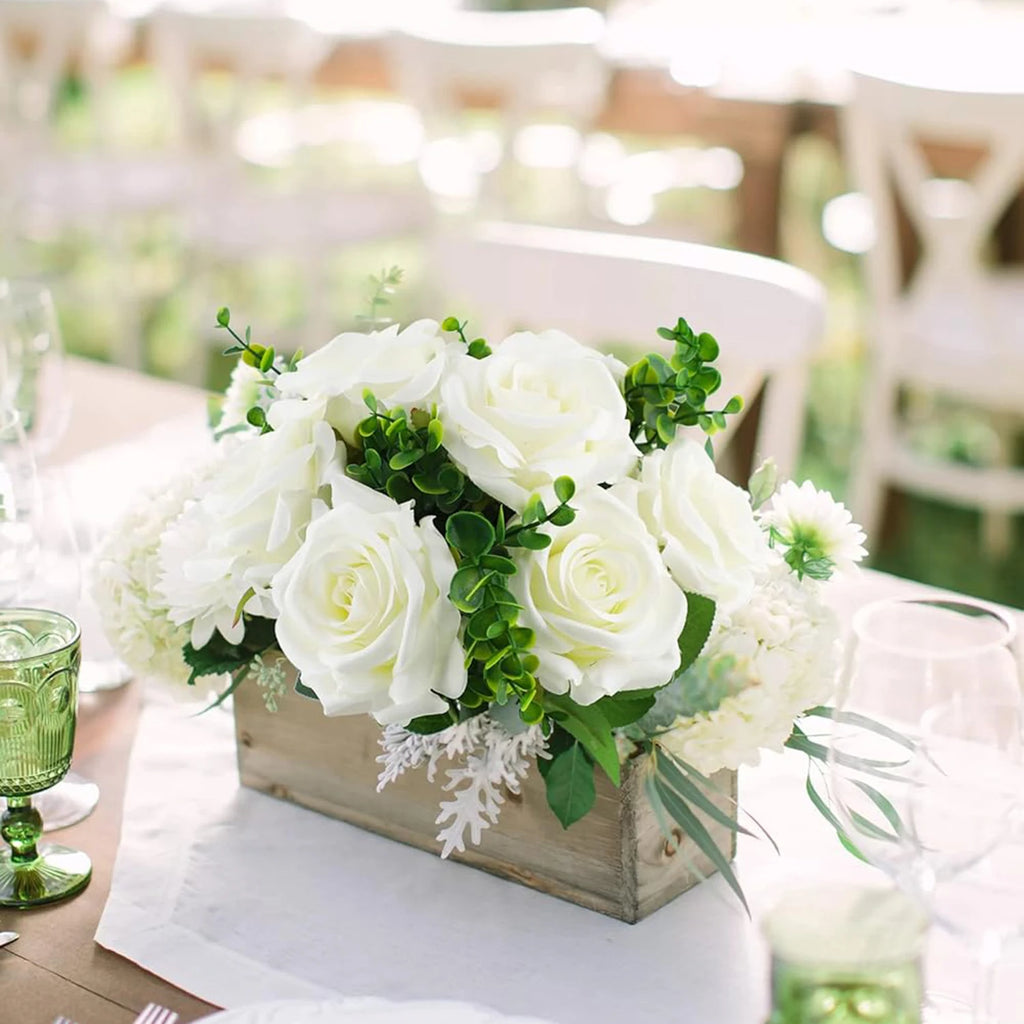 Artificial Flowers Silk Rose Festival Home Decor Bonsai Room Table Wedding Wreath Bridal Bouquet Outdoor Yard Garden Diy GiftBox