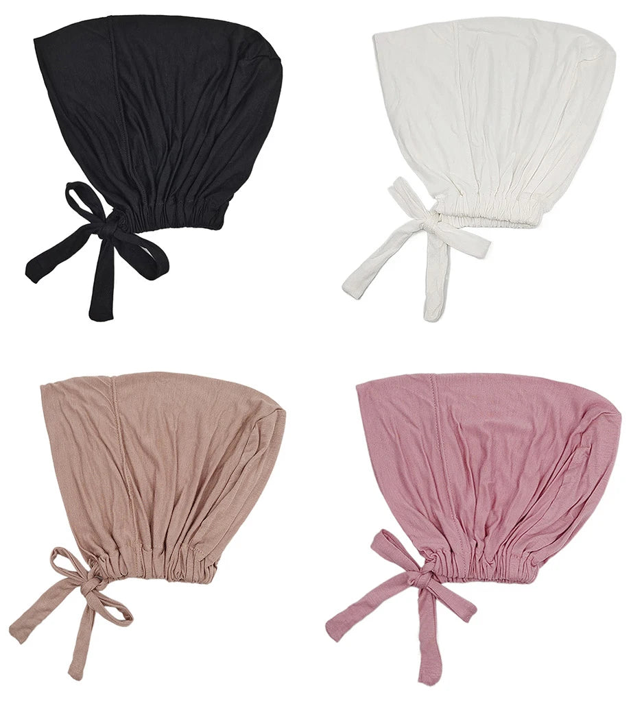 New Soft Modal Muslim Turban Hat Inner Hijab Caps Islamic Underscarf Bonnet India Hats Female Headwrap Turbante Mujer