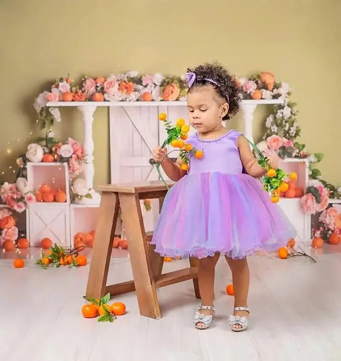 Baby Dresses For 1st Birthday Girls Party Dresses with Headwear Bowknot Toddler Girl Princess Dress Backless Kids Wedding Dress