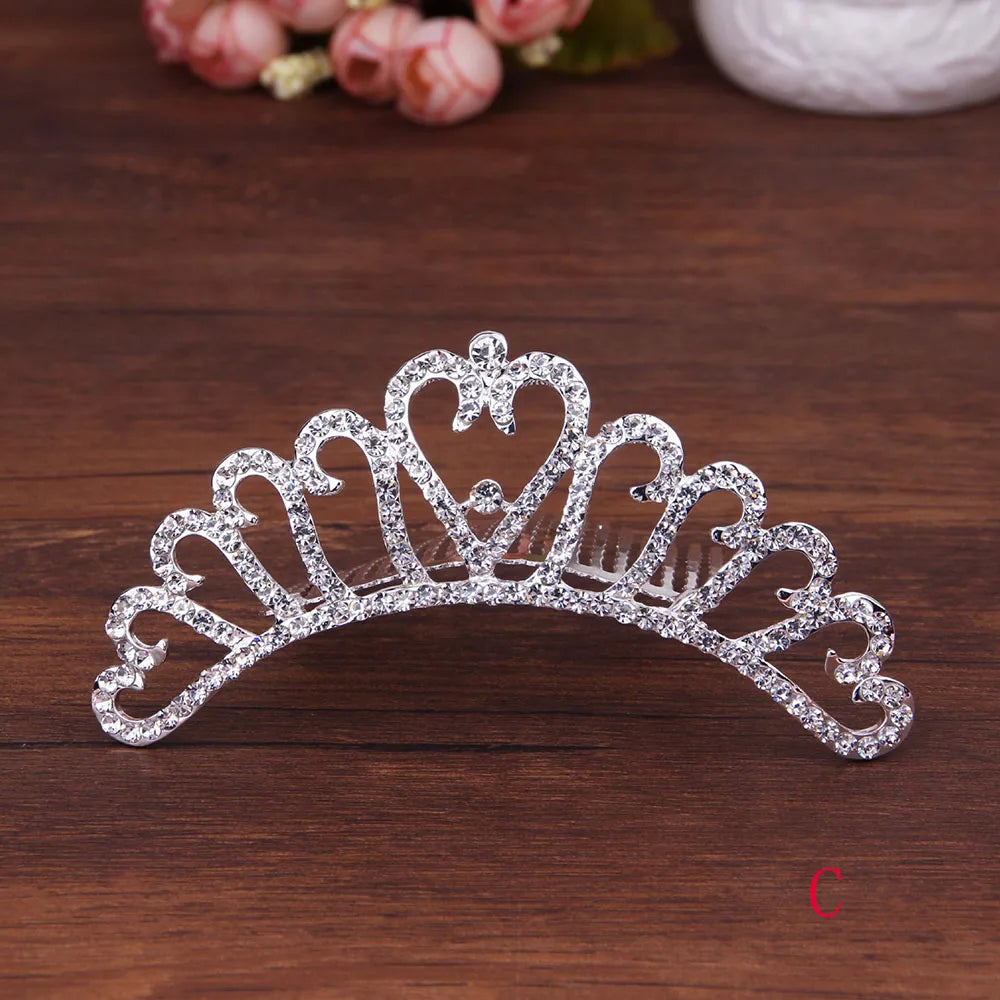 Bridal Stylish Tiara Shiny Crown Sweet Hair Comb Wedding  Jewelry Fashion Accessories Hair  Styling Accessories Headwear