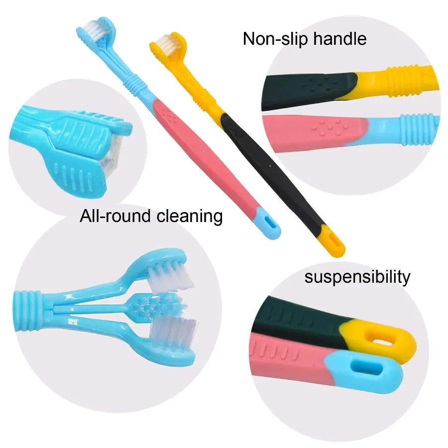 3-Sided Pet Toothbrush Dog Plastic Toothbrush Removing  Tartar Cleaning Mouth Pet  Care Cat Cleaning Mouth